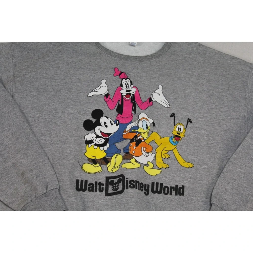 Walt Disney World Gray Adult Sweatshirt Mickey Mouse 2012 Crew New Size XL
